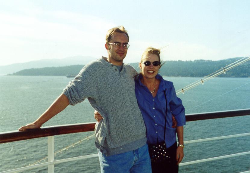 Photo of Brad & Julie Morton aboard MS Ryndam, Alaska, August 2000