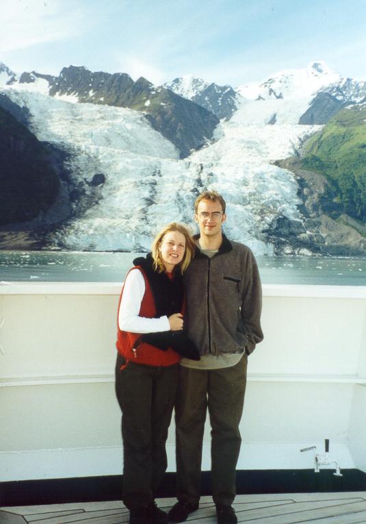 Photo of Brad & Julie Morton in College Fjord, Alaska, August 2000